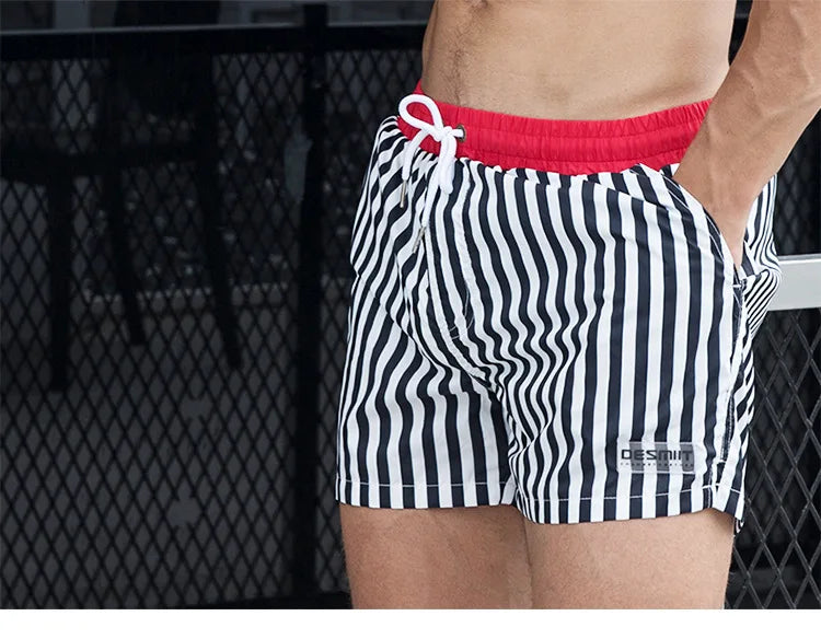 Beach Stripes Boardshorts - Red