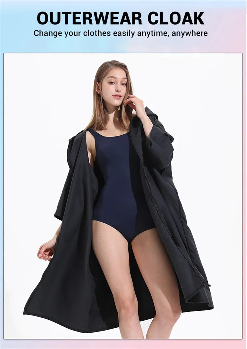 Surf Poncho Black
