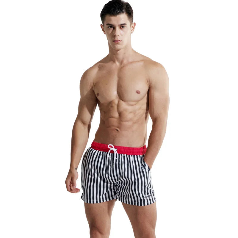 Beach Stripes Boardshorts - Red